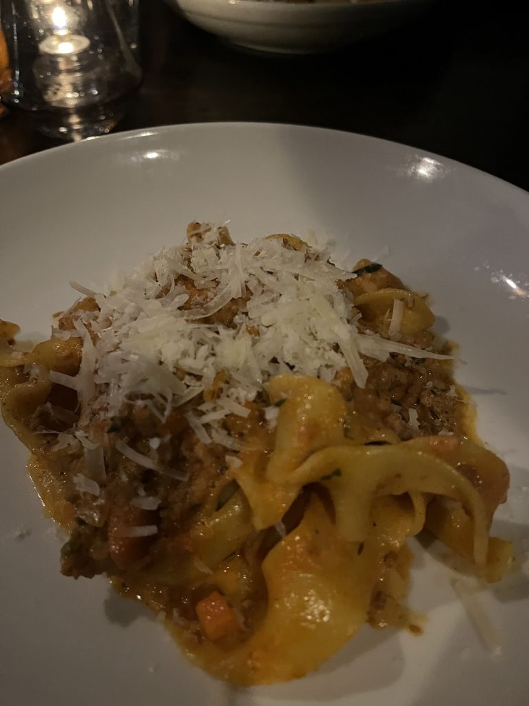 Pasta at the Il Villaggio Osteria