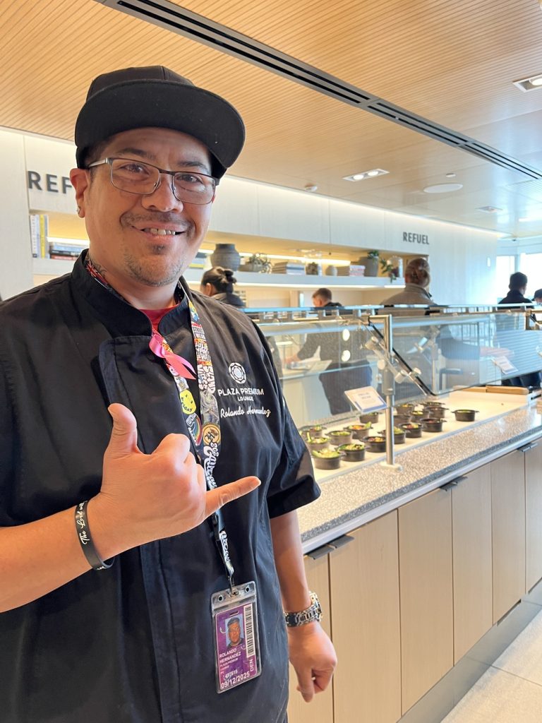 Top Chef Rolando Hernandez in the Denver Airport Capital One Lounge
