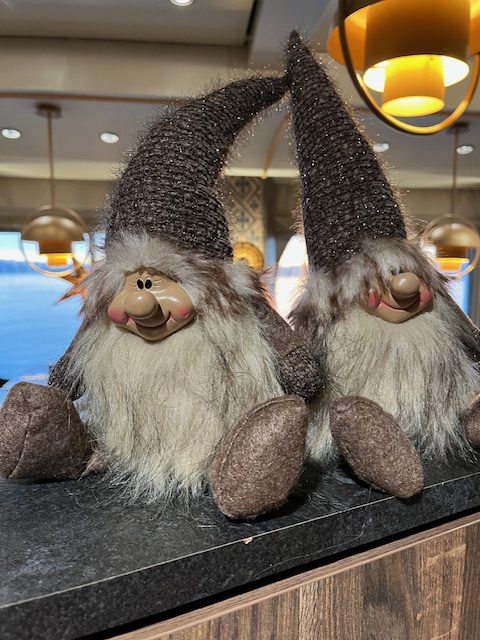 Many Norwegian trolls adorn the decks of MS Trollfjord