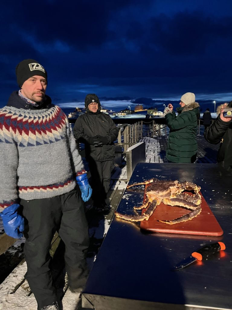 King Crab about to be served for breakfast Sarnes, a tiny Norwegian fishing village