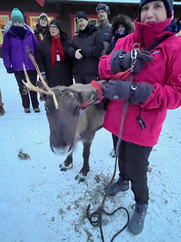 Eileen and Mustor the rescued reindeer