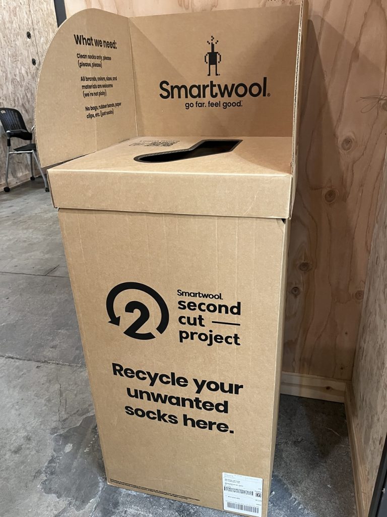 SmartWool accepts socks for recycling at outdoor retail shops