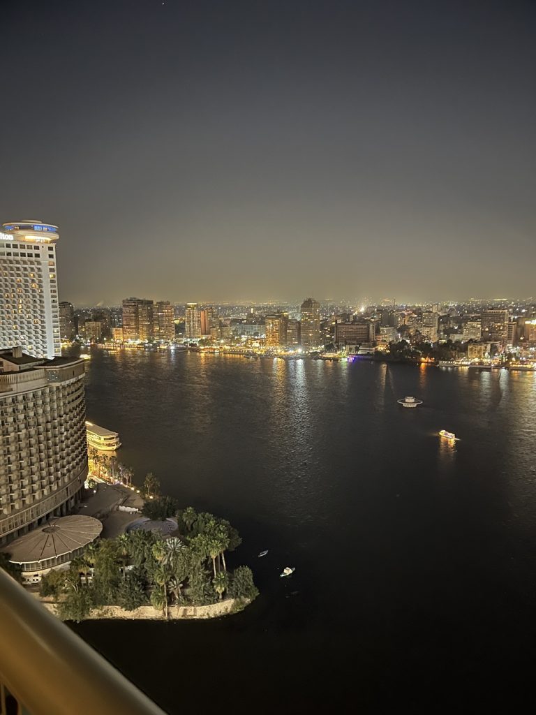 Cairo at night seen from Four Seasons Hotel and Resort on The Nile