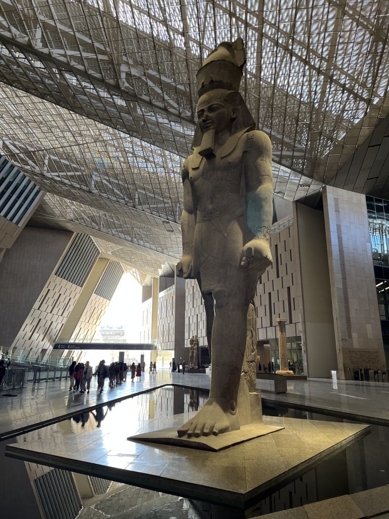 Huge statue of Ramses II in new Grand Egyptian Museum in Cairo