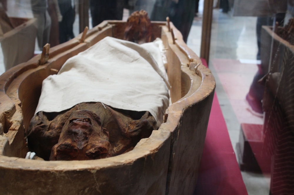 Mummified body in the Egyptian Museum of Antiquities