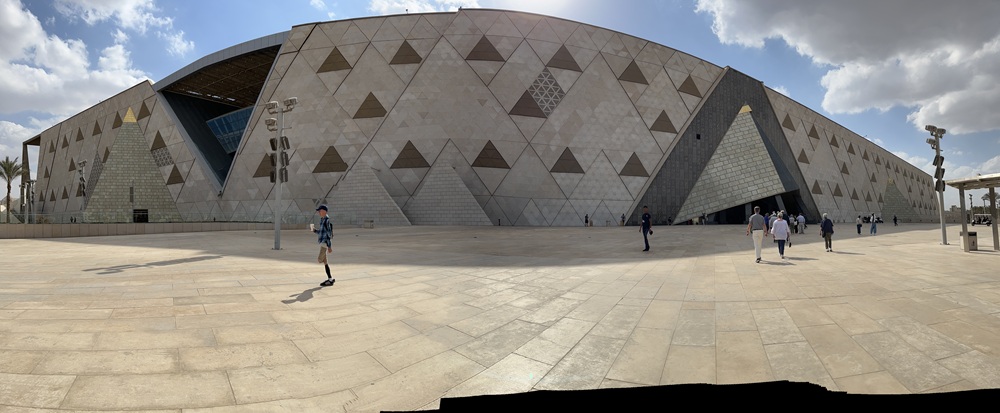 Panoramic view of the new Grand Egyptian Museum in Cairo (photos by Andy Yemma)