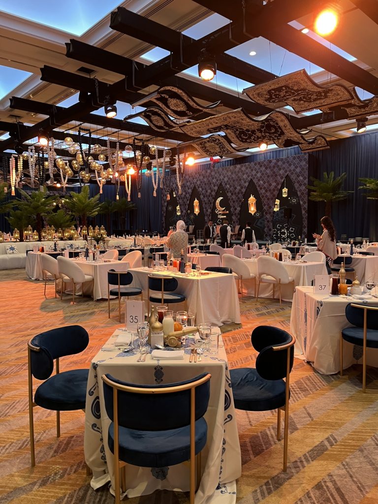 The ballroom at the Four Seasons Amman Jordan where Iftar is served ever night during Ramadan