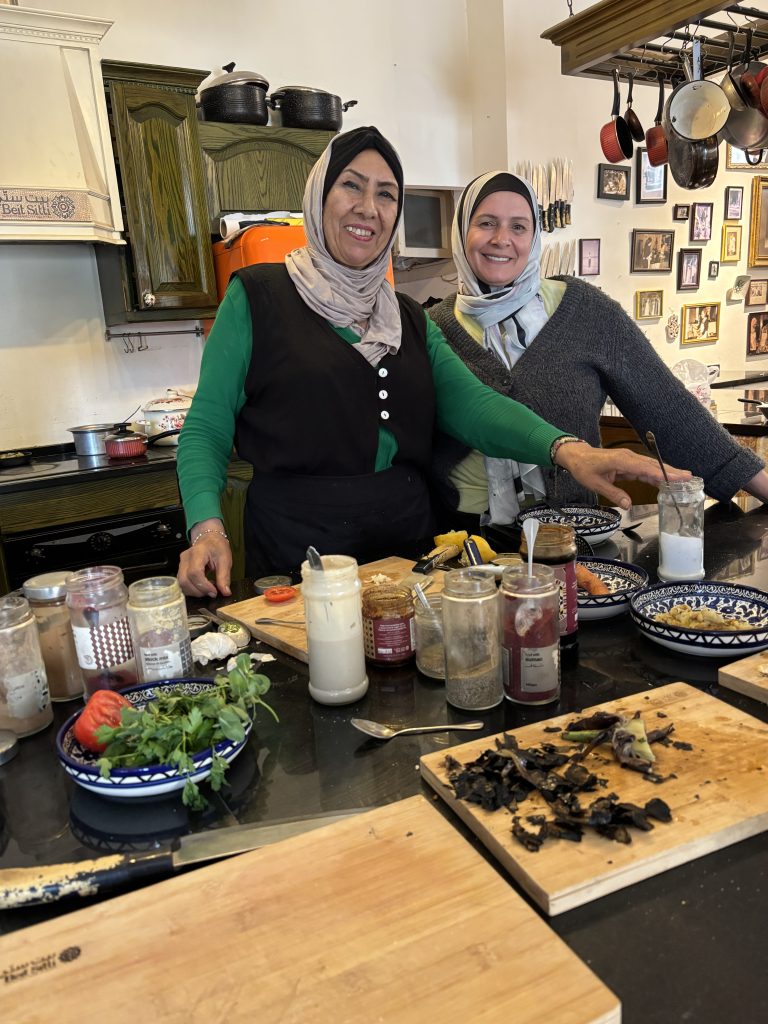 Um Rween and Um Muhammad who taught out cooking class at Beit Sitti in Amman Jordan