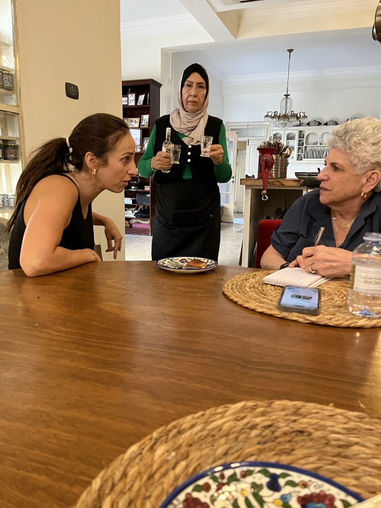 Maria Haddad (L) owner of the Beit Sitti cooking school in Amman Jordan