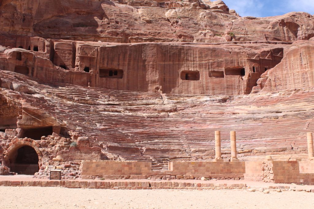 Remains of a Roman Amphitheater in Petra Jordan 