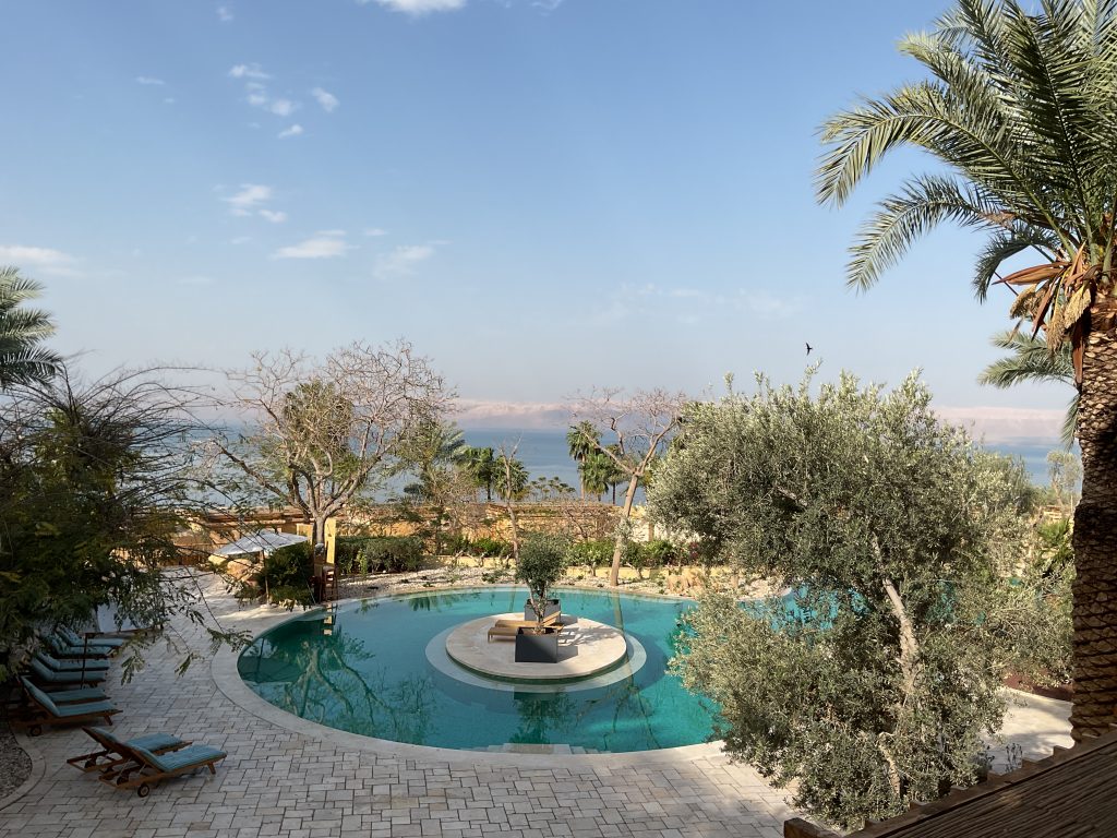 View of the Dead Sea from Kempenski Resort and Spa in Jordan