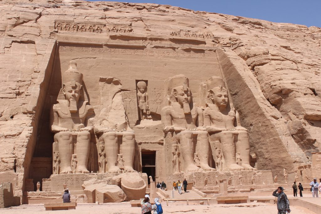 100 foot tall statues of Ramses II at Abu Simbal in Southern Egypt (photos by Andy Yemma)