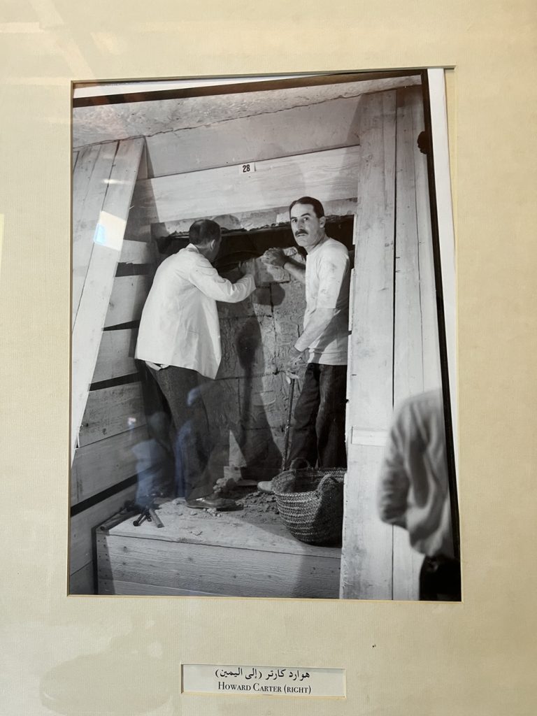 Photo of English archaelogist Howard Carter at the opening of King Tut's tomb in 1922 - from the Howard Carter house and museum near Luxor