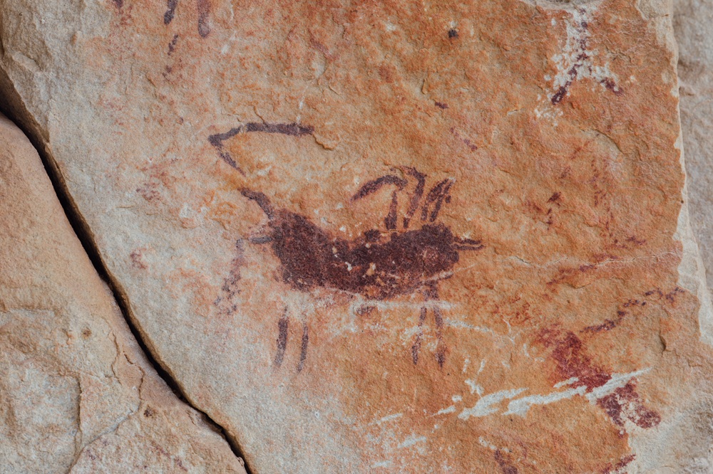 Ancient Pictograph of a bug or scorpion in The Grand Canyon.