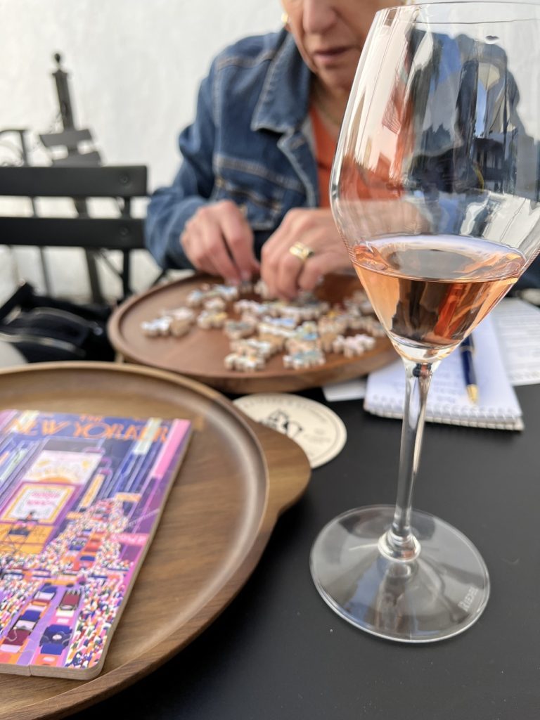 Wine and jigsaw puzzles at Loubud Wine Tasting Room in Santa Barbara