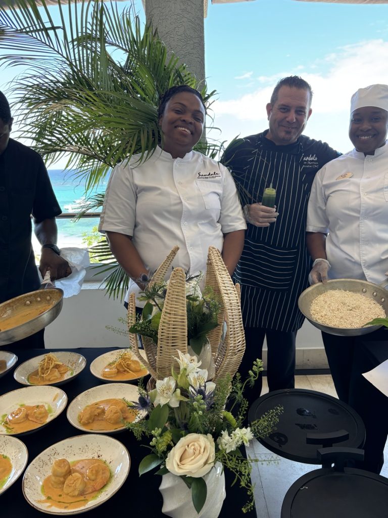 The Culinary crew in action at Sandals Dunn’s River Resort Jamaica