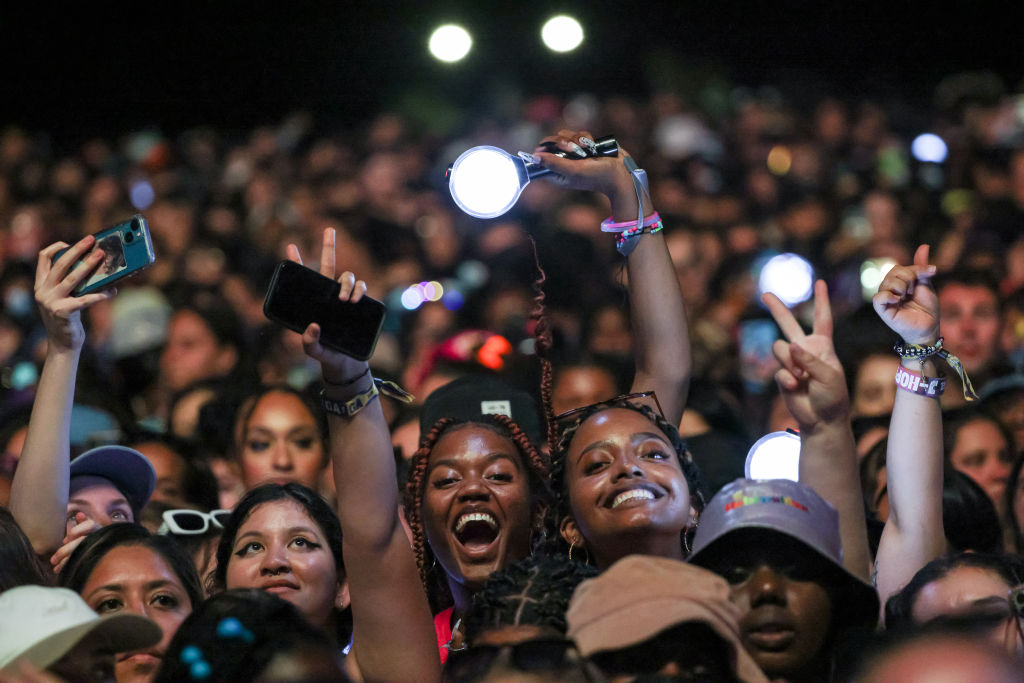 Fans are seen during day 4 of Lollapalooza at Grant Park on July 31, 2022 in Chicago, Illinois. (Photo by Michael Hickey/Getty Images)