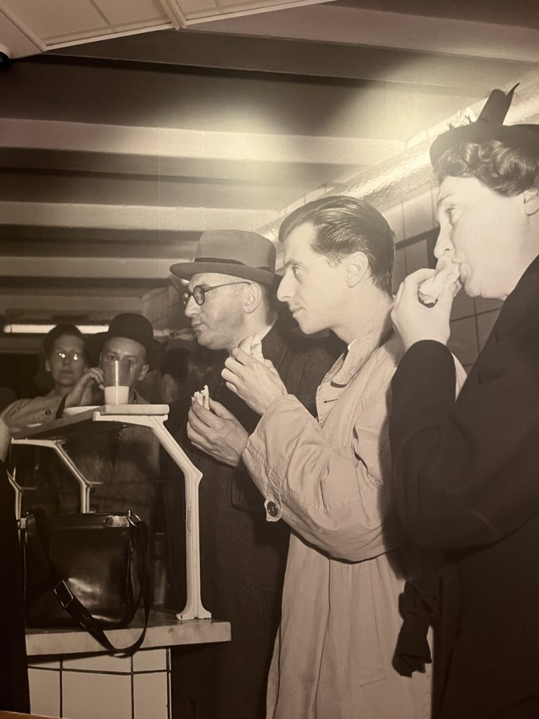 Post World War II photo at Allard Pierson Museum of locals eating at automat