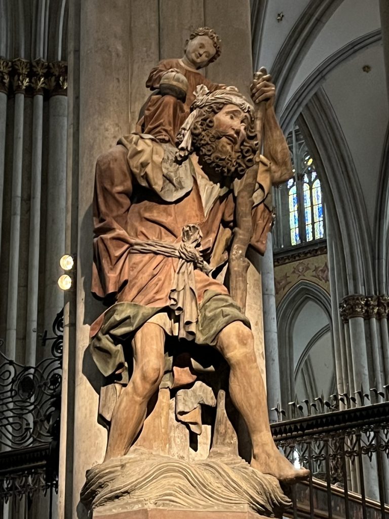 Inside the historic cathedral in Cologne Germany