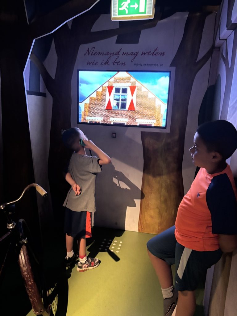 Inside the area reserved for kids at the Resistance Museum in Amsterdam