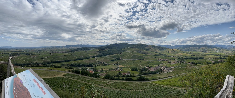 Panoramic view of the Beaujolais Region from Mt. Brouilly