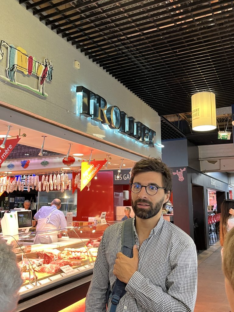 Jeremy Boyer of Tours by Locals guides us through the Lyon food market