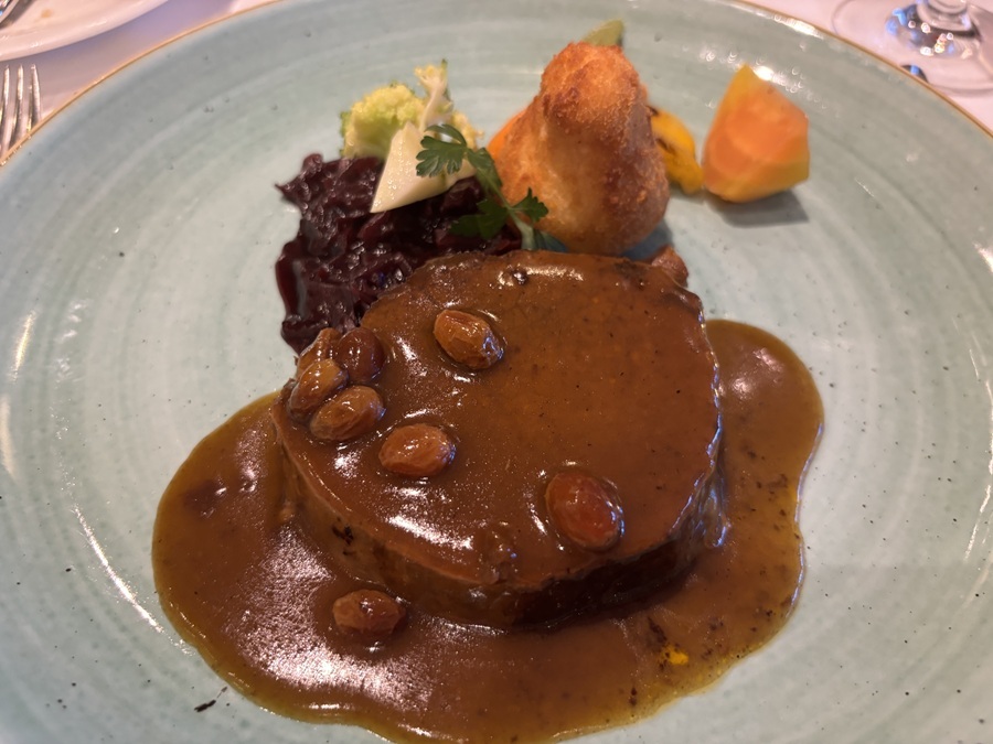 Saurbratten served aboard AMASerena on last night in Germany