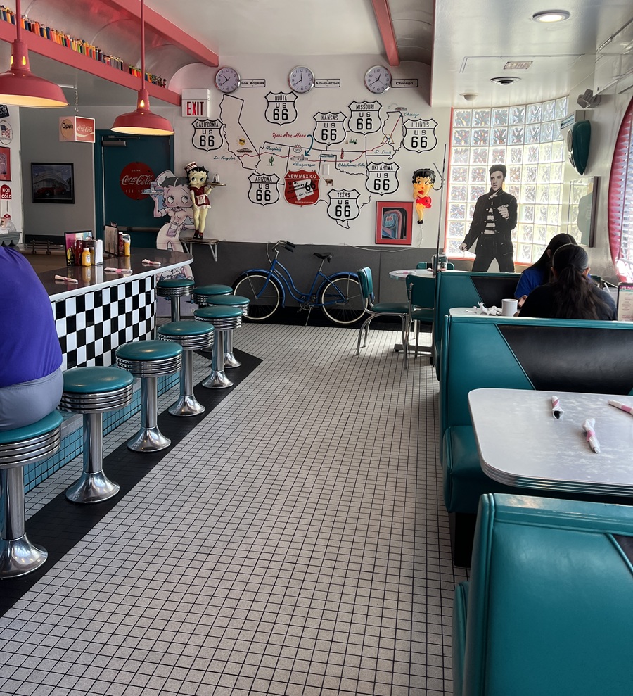 In the 66 Diner on Route 66 in Albuquerque NM