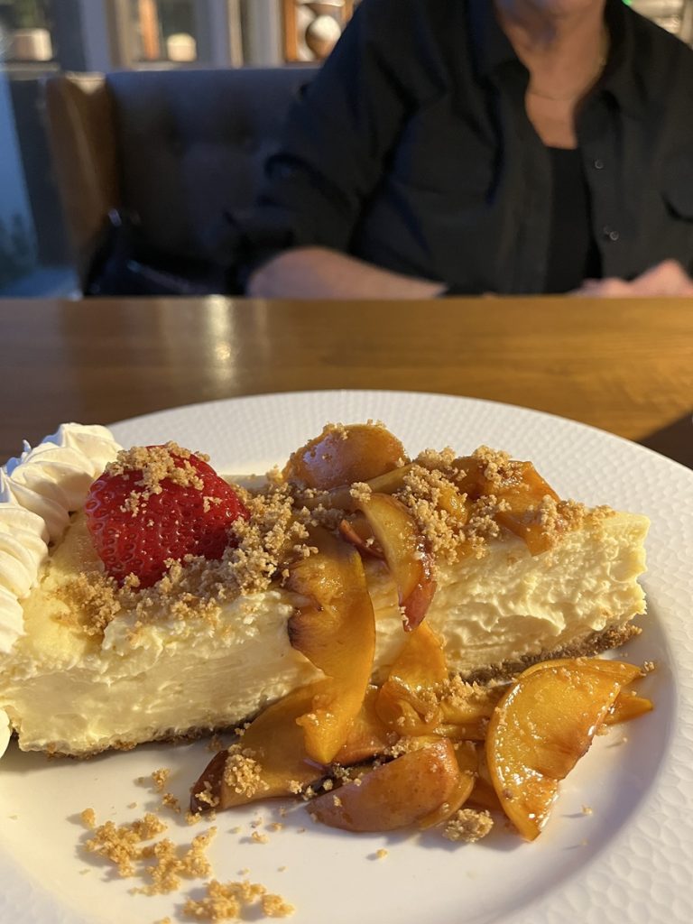 Palisades CO peach cobbler cheescake at the Hyeth Resort in Vail