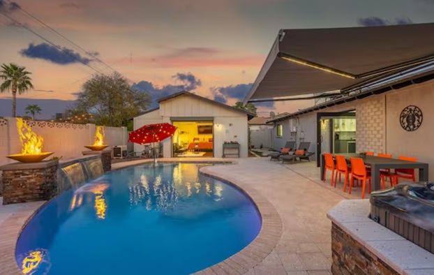 Pool and patio area at Airbnb Scottsdale