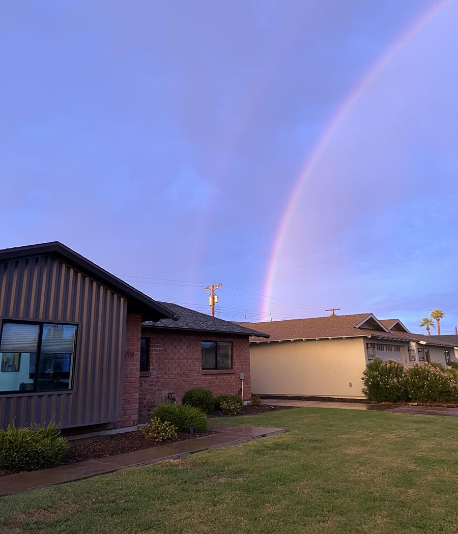 Rainbow outside our Airbnb in Scottsdale early Sept 2025