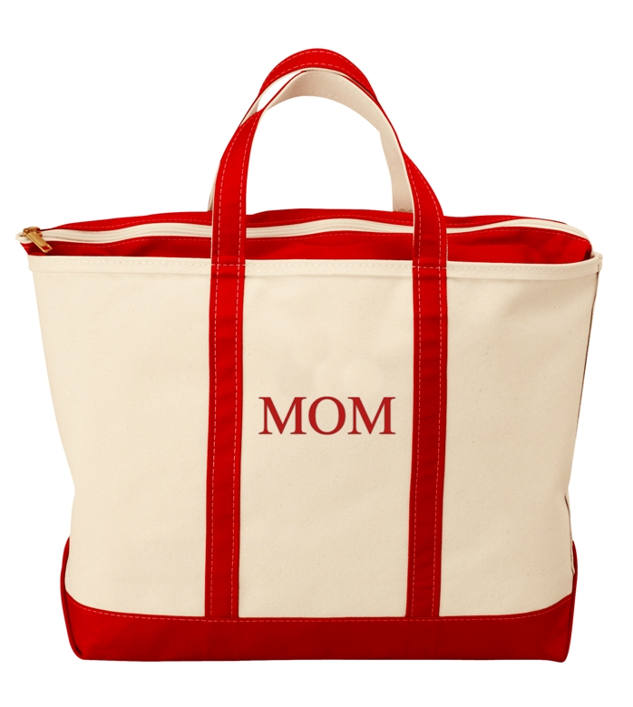 LL Bean’s monogrammed Boat and Tote bag