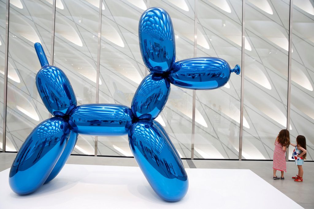 Jeff Koons’ famous giant Balloon Dog at the Broad