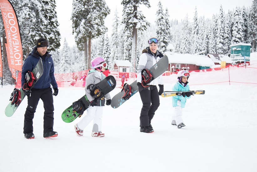 Family snowboarding time, Homewood Mountain Resort
