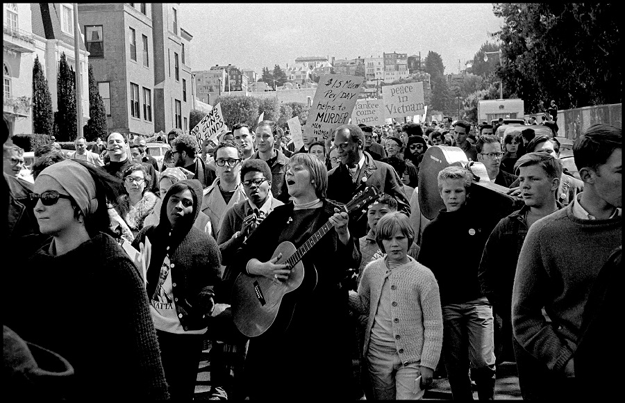 Barbara Dane, Vietnam Protest, 1964, to be featured in On the Road to the Summer of Love on view at the California Historical Society beginning May 12, 2017