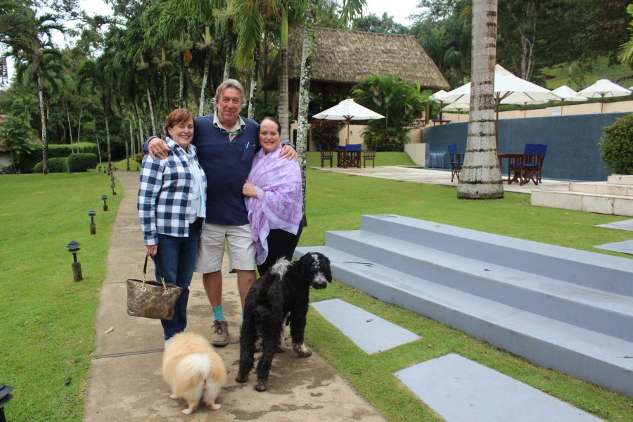 Lucy and Mick Fleming and daughter Byrony Fleming-Bradley at Chaa Creek Lodge in Belize