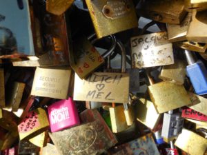 A few of the thousands of locks on Paris footbridges