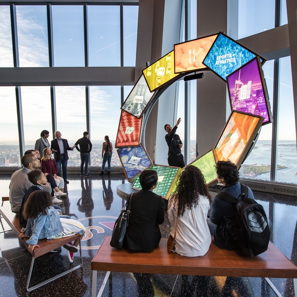 A guide at NYC's One World Observatory