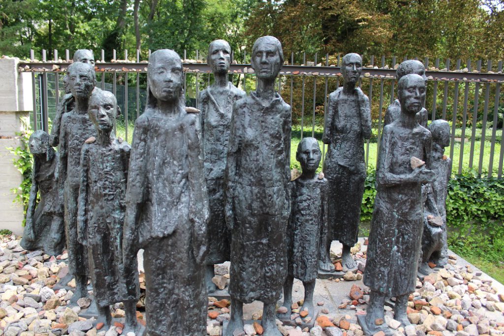 A haunting memorial to the Jewish deportees send to the death camps from Berlin by the Nazis during World War II