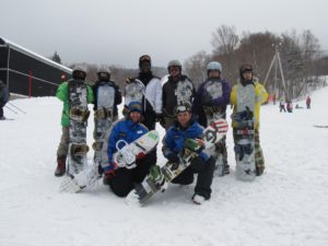 ABC Boys from Westport CT learning to snowboard at Bolton Valley VT