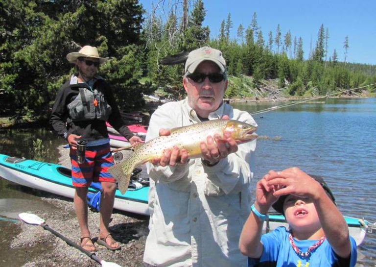 Finding fish and frogs on Lake Yellowstone