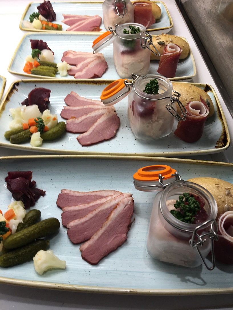 Appetizers prepared on Queen Mary 2