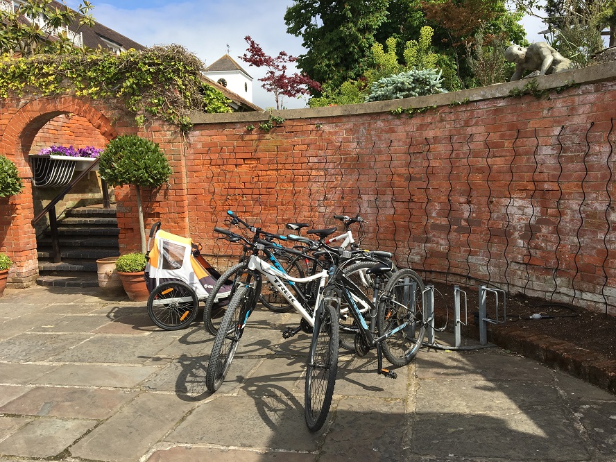 Bikes at the ready at Chewton House