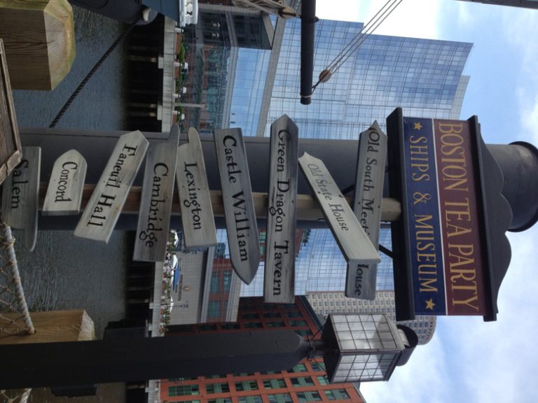 Kids and families  at the site of the Boston Tea Party