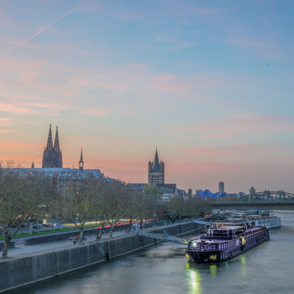 Cologne, Germany, at sunset