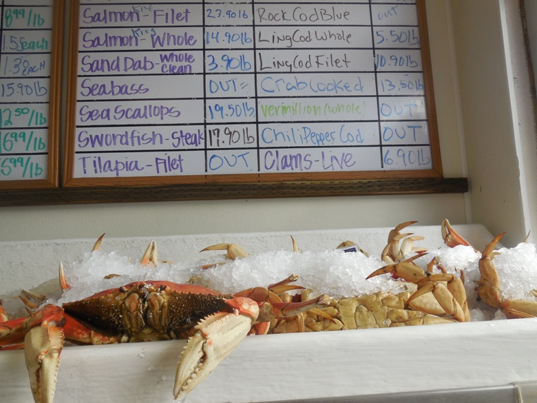 Fresh crabs at Princeton Seafood