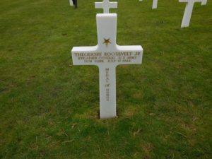 Grave of Theodore Roosevelt Jr at Omaha Beach cemetery