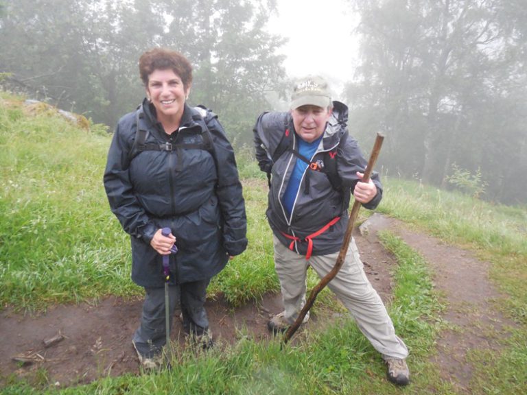 A rainy hike up to a Norwegian fjord country farm