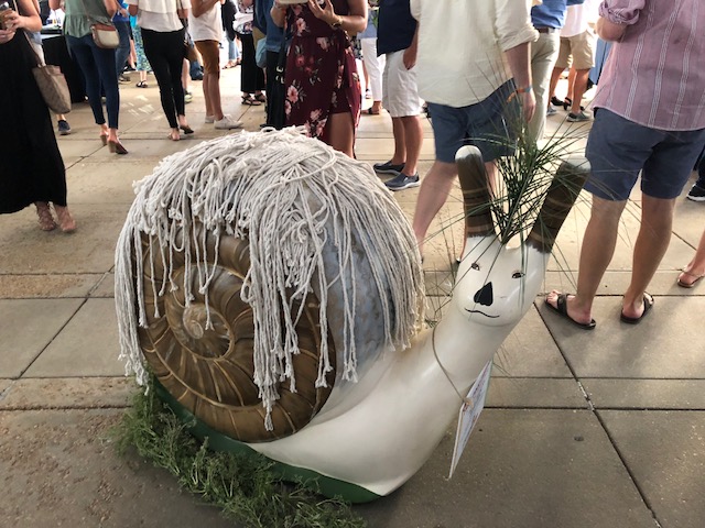One of the many decorated snail sculptures at Denver Performing Arts Center, home of Denver's Big Eat 2018