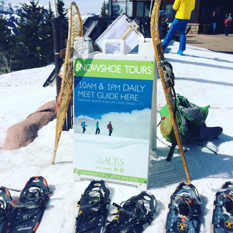 ACES snowshoeing clinic at top of Aspen Mountain